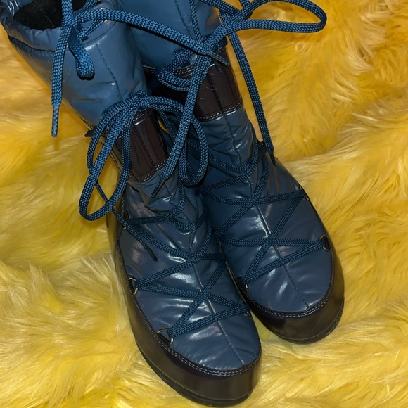 TECNICA blue metallic fleece lined MOON BOOTS - Picture 9 of 12